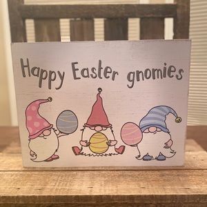 Easter Gnome Wood Sign, Happy Easter Gnomies, Easter Tier Tray or Wall Decor